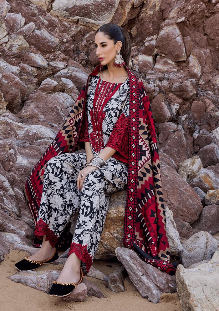 3 pc khaddar unstitched suit by motif