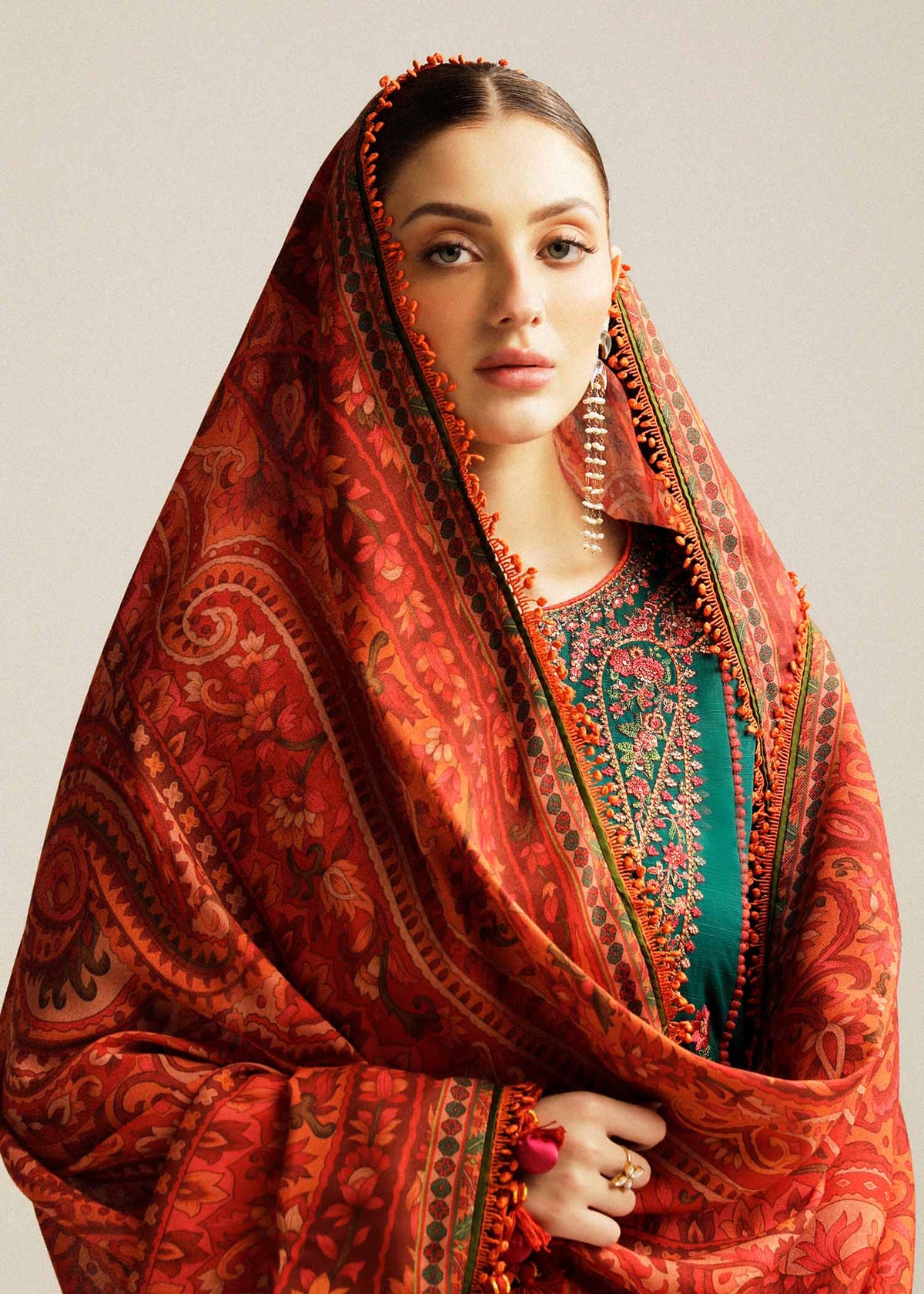 Unstitched 3 Piece Fully Embroidered Lawn Suit With Printed Lawn Dupatta