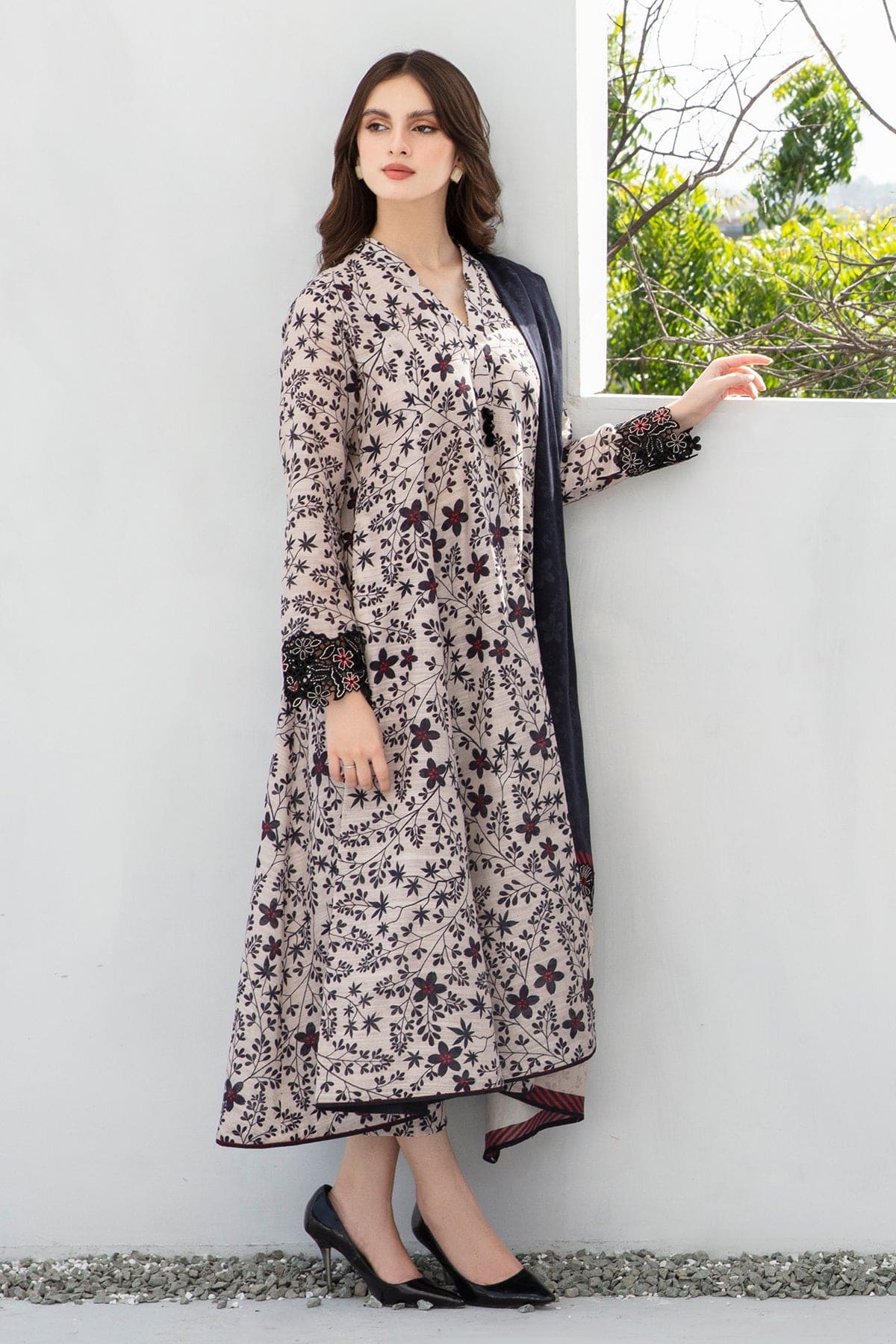 Unstitched 3 Piece Digital Printed Lawn Suit with Printed Lawn Dupatta