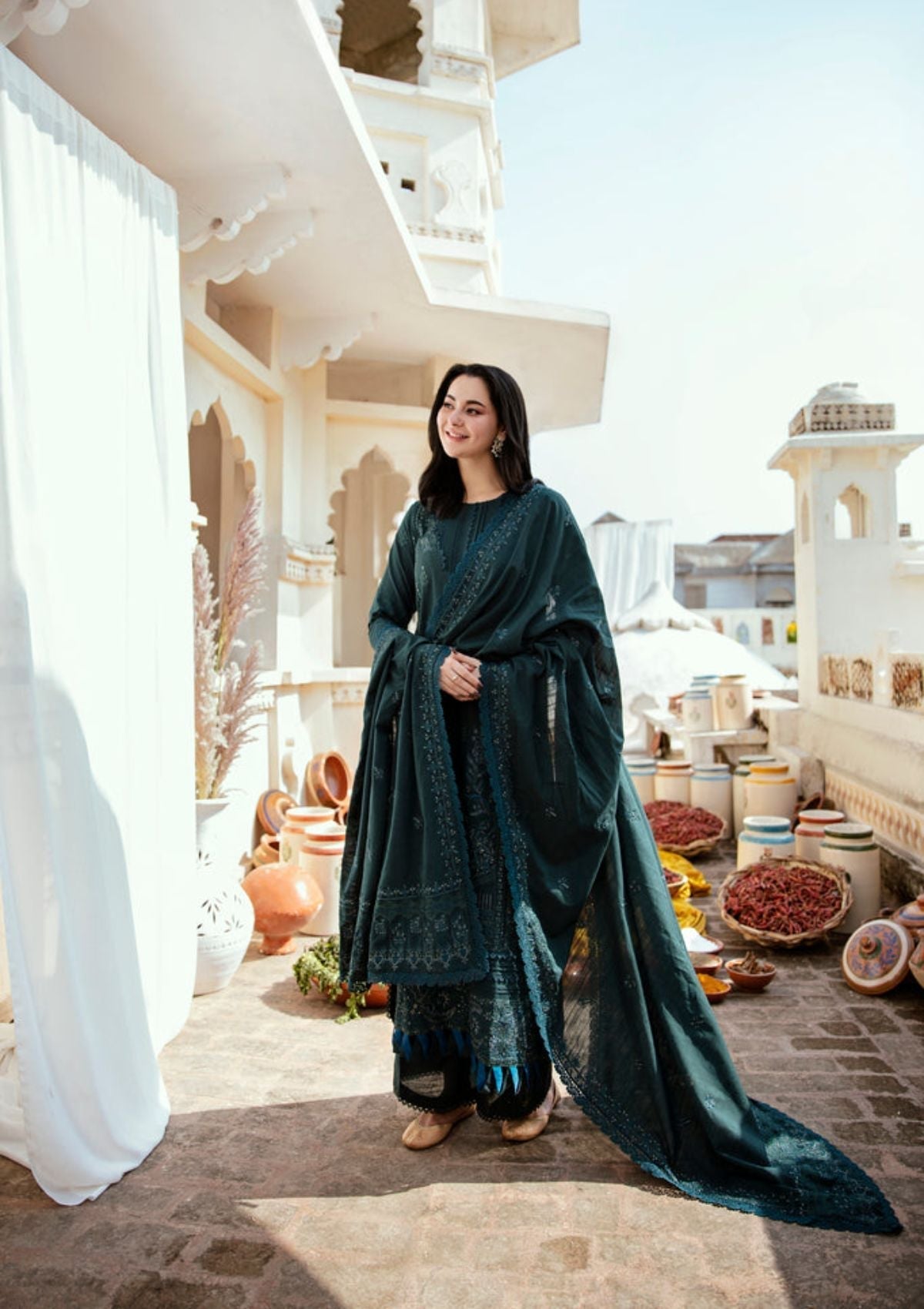 Unstitched 3 Piece Fully Embroidered Lawn Suit with Embroidered Lawn Dupatta