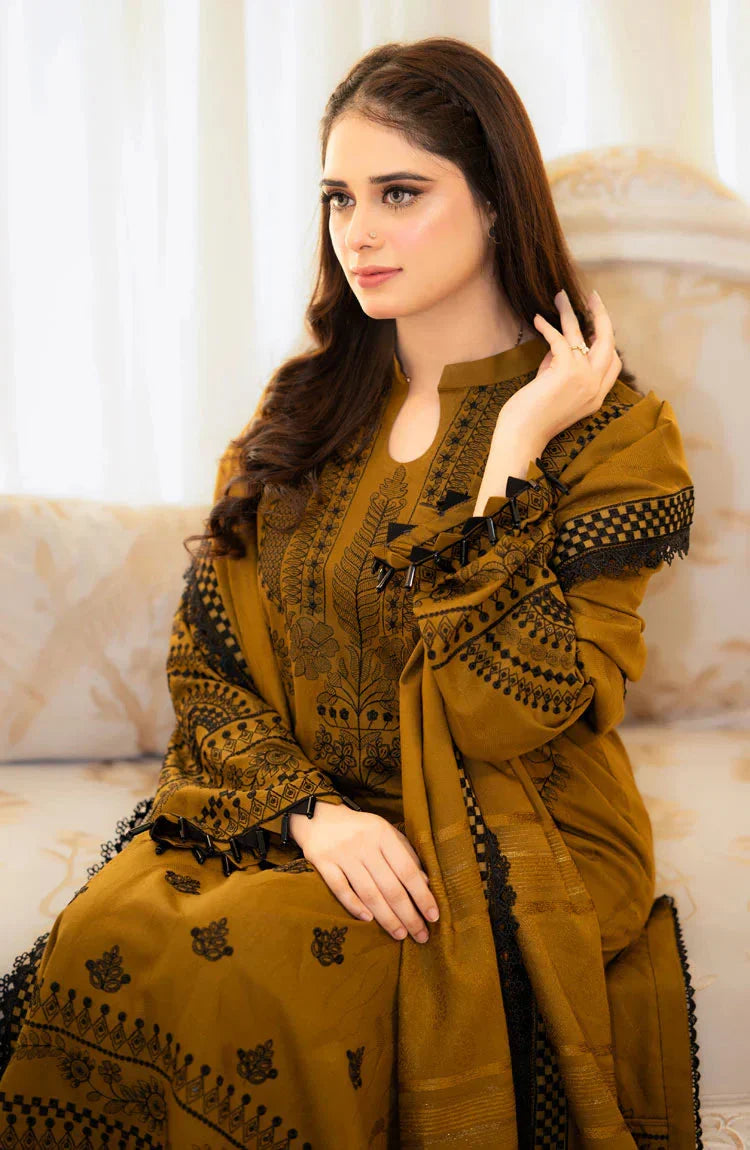 3 Piece Unstitched Fully Embroidered Lawn Fabric With Lawn Embroidered Dupatta