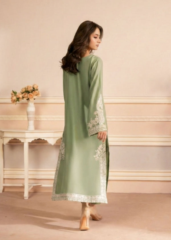 Unstitched 3 Piece Fully Embroidered Lawn Suit With Shiffon Dupatta