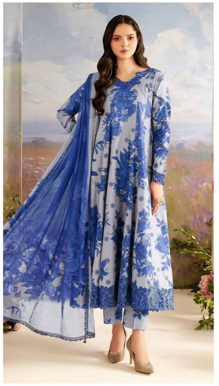 Unstitched 3 Piece Digital Printed Khaddar Suit With Digital Printed Khaddar Dupatta