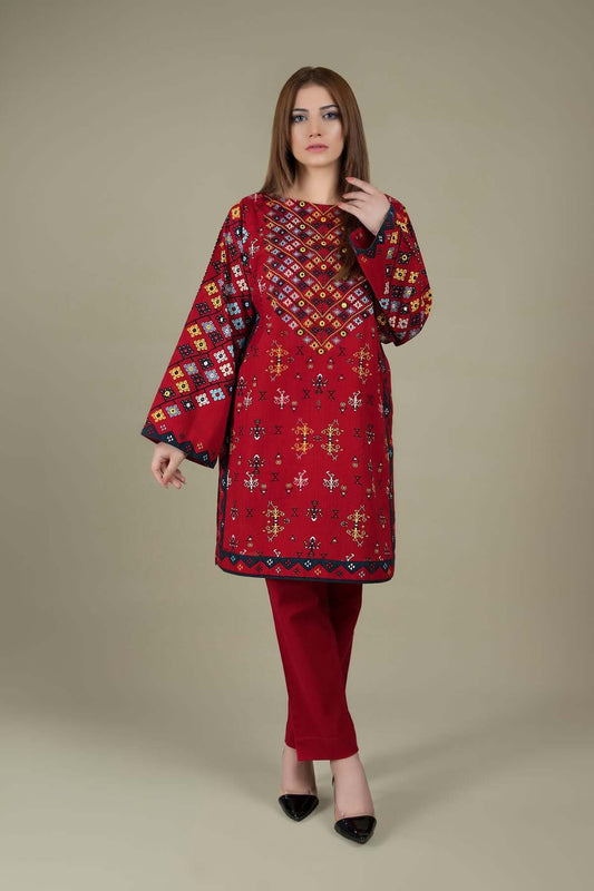 2 Piece Unstitched Heavy Embroidered Lawn Suit - Motif