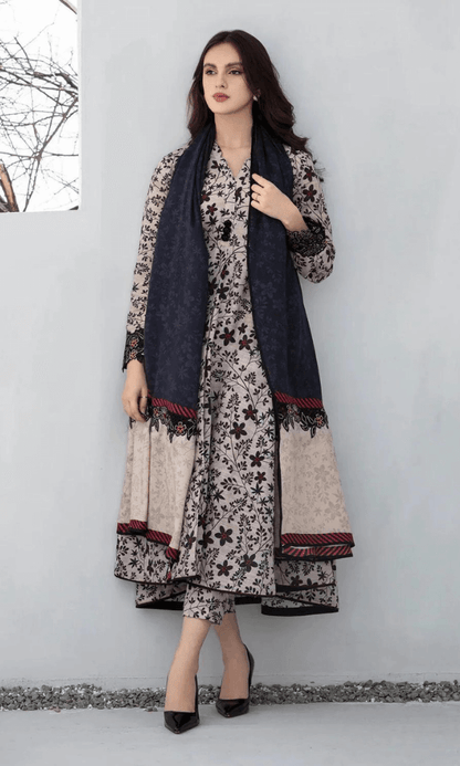 3 pc khaddar unstitched suit by motif
