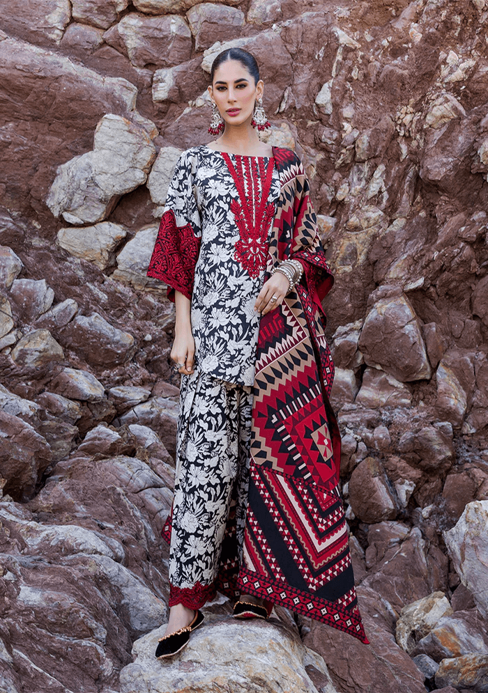 3 pc khaddar unstitched suit by motif