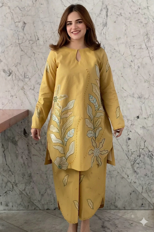Unstitched 2 Piece Fully Embroidered Lawn Suit