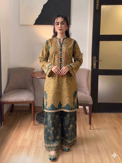 Unstitched 2 Piece Digital Printed Lawn Suit