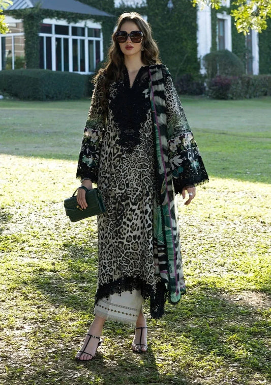 Unstitched 3 Piece Digital Printed Lawn Suit with Printed Lawn Dupatta