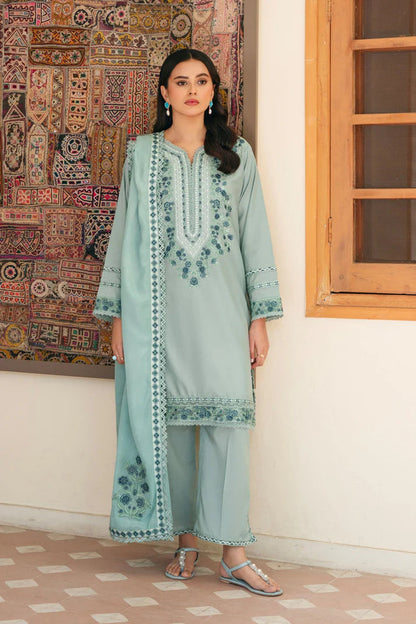 Unstitched 3 Pec Fully Embroidered Lawn Suit With Embroidered Lawn Dupatta