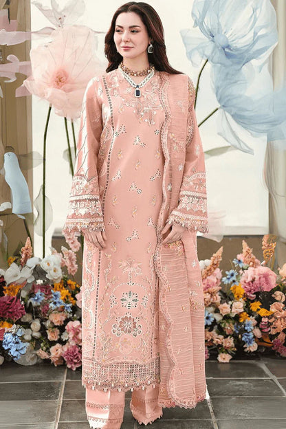 Unstitched 3 Piece Fully Embroidered Lawn Suit With Embroidered Cotton Net Dupatta