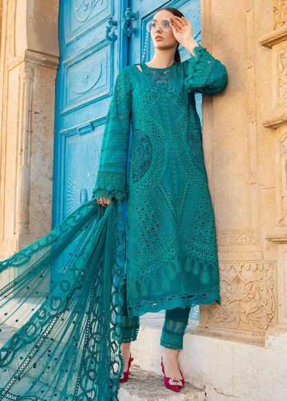 Unstitched 3 Piece Fully Embroidered Lawn Suit With Embroidered Organza Dupatta