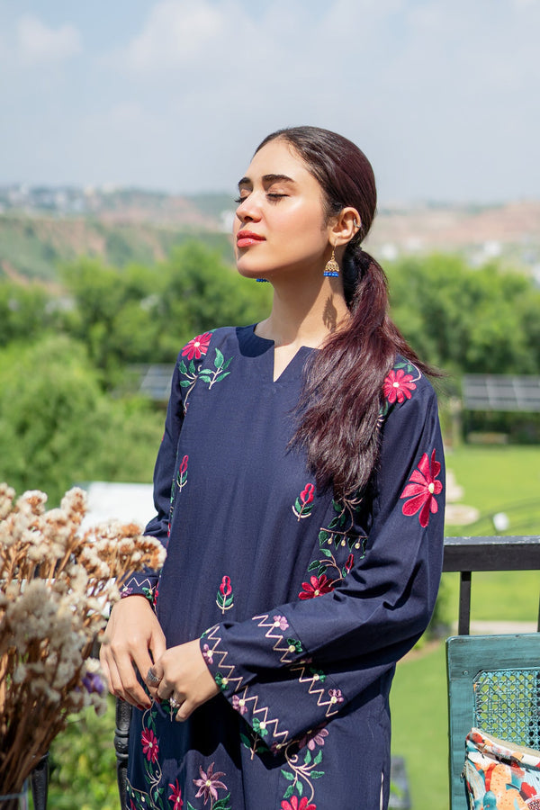 Unstitched 2 Piece Embroidered Lawn Dress With Embroidered Trouser