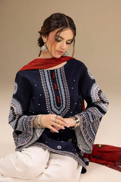 Unstitched 3 Piece Fully Embroidered Lawn Suit with Printed Monar Dupatta
