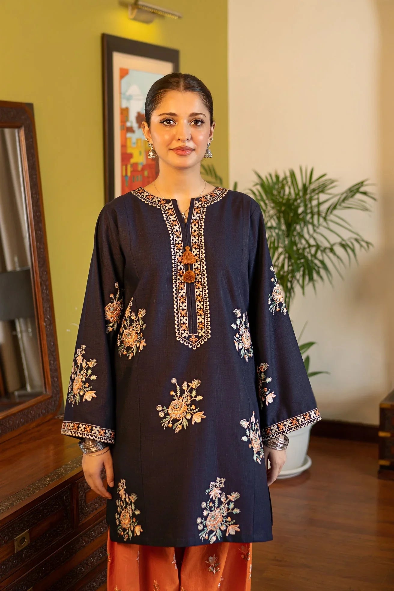 Unstitched 2 Piece Embroidered Dhanak Fabric