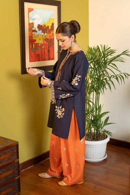 Unstitched 2 Piece Embroidered Dhanak Fabric