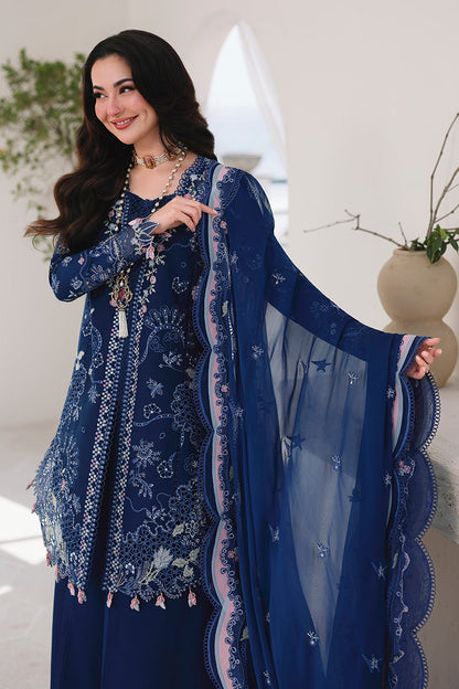 Unstitched 3 Piece Fully Embroidered Lawn Suit With Embroidered Shiffon Dupatta
