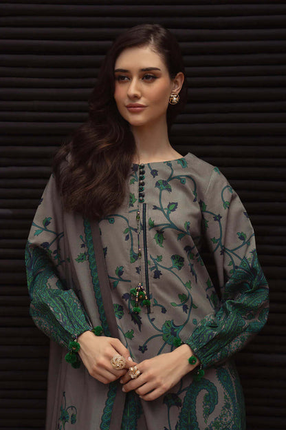 Unstitched 3 Piece Digital Printed Khaddar Suit With Digital Printed Khaddar Dupatta