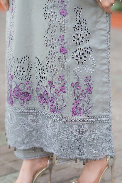 Unstitched 3 Piece Fully Embroidered Lawn Suit With Embroidered Shiffon Dupatta