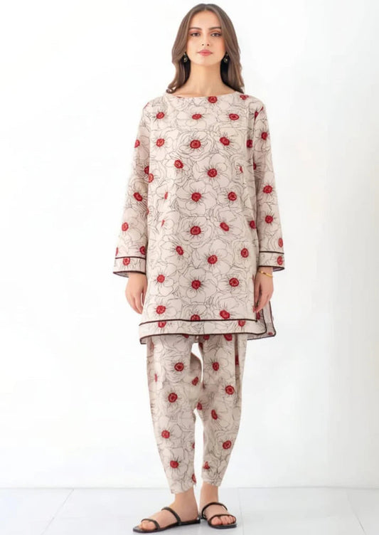 Unstitched 2 Piece Digital Printed Lawn Suit
