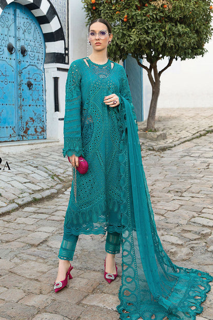 Unstitched 3 Piece Fully Embroidered Lawn Suit With Embroidered Organza Dupatta