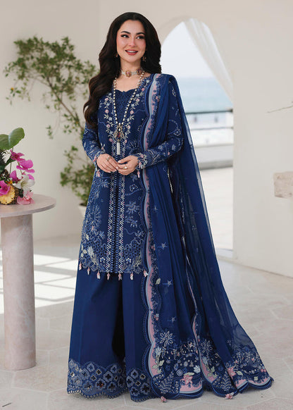 Unstitched 3 Piece Fully Embroidered Lawn Suit With Embroidered Shiffon Dupatta