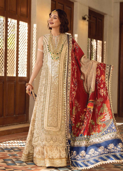 Unstitched 3 Piece Fully Embroidered Organza Dress With Embroidered Dupatta