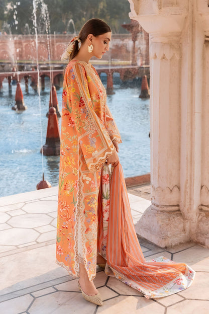 Unstitched 3 Pec Digital Printing & Embroidered Lawn Suit With Printed Polly Lawn Dupatta