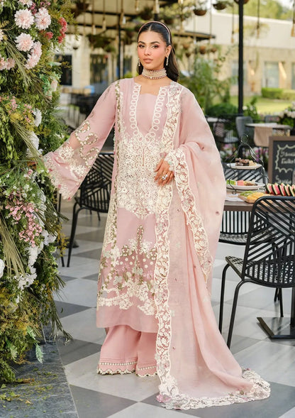 Unstitched 3 Piece Fully Embroidered Lawn Dress With Embroidered Cotton Net Dupatta