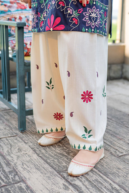 Unstitched 2 Piece Embroidered Lawn Dress With Embroidered Trouser