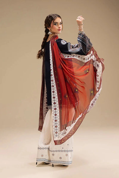 Unstitched 3 Piece Fully Embroidered Lawn Suit with Printed Monar Dupatta