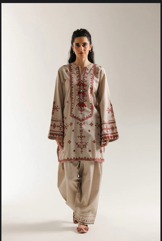 Unstitched 2 Piece Embroidered Lawn Suit