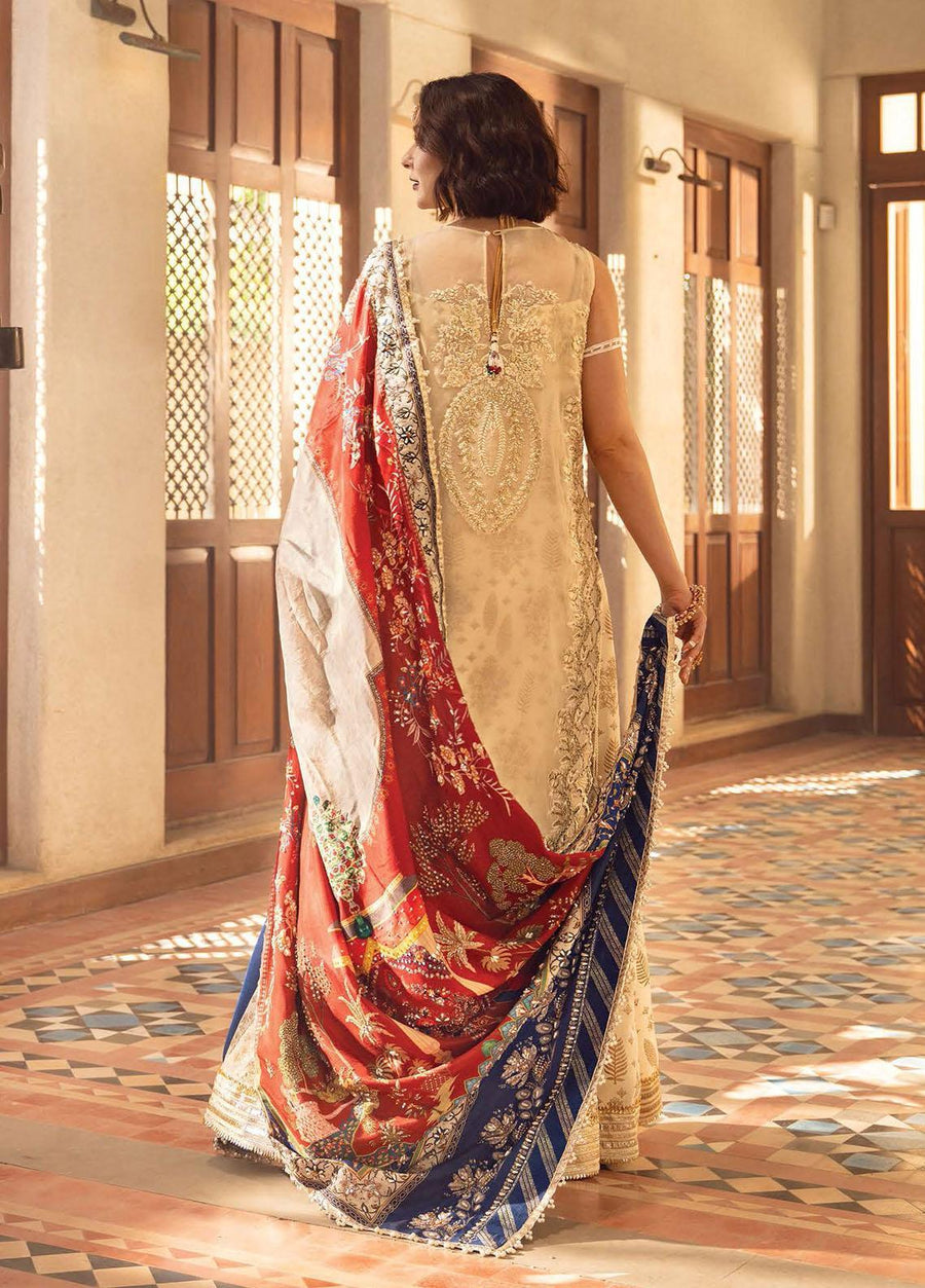Unstitched 3 Piece Fully Embroidered Organza Dress With Embroidered Dupatta