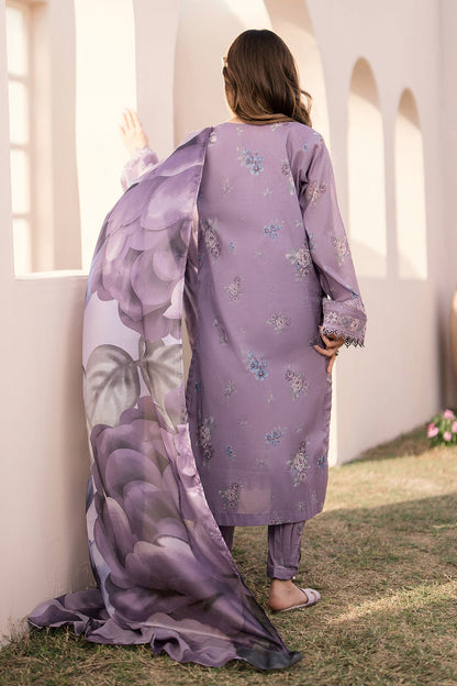Unstitched 3 Piece Digital Printed Lawn Suit with Printed Lawn Dupatta