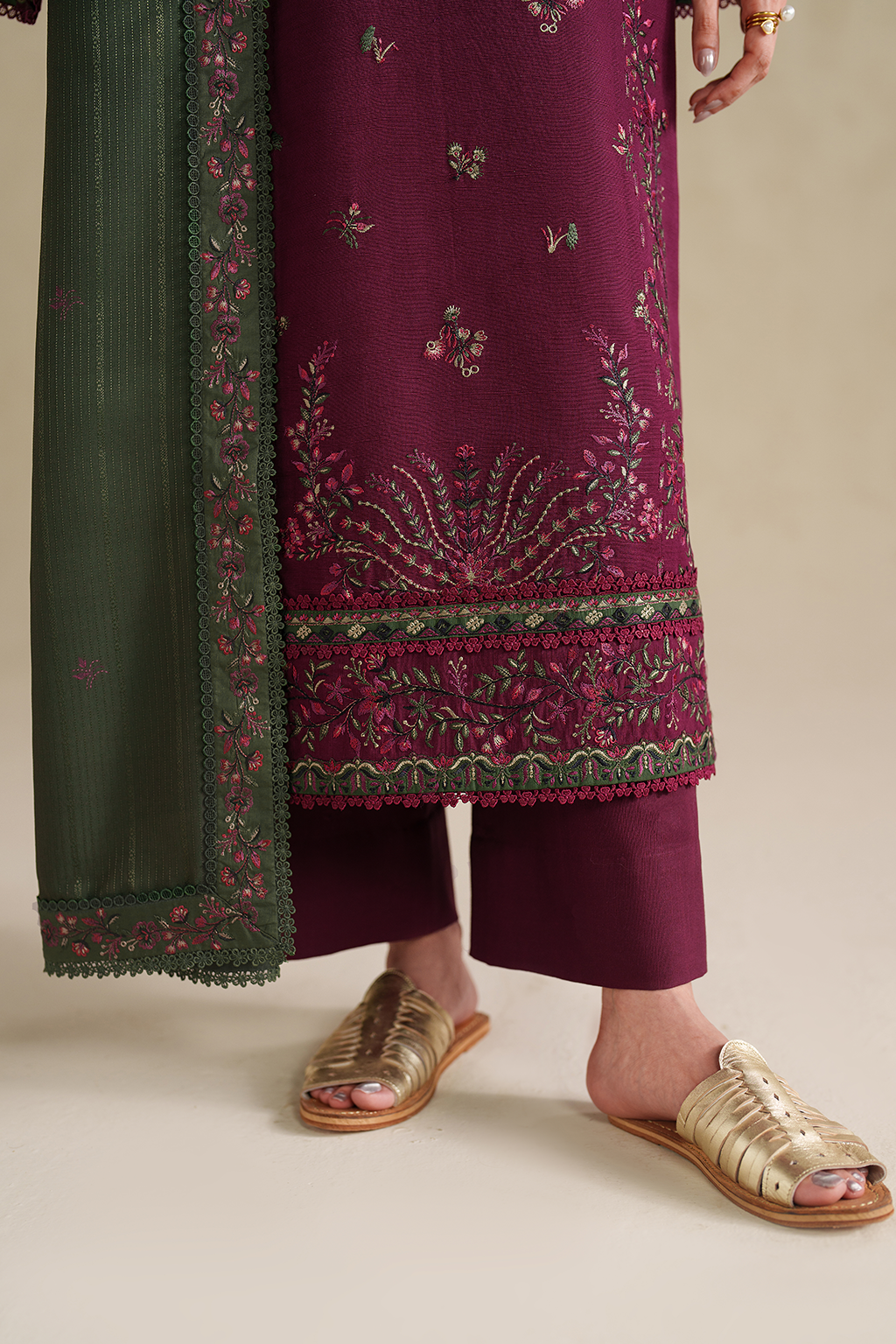 Unstitched 3 Piece Fully Embroidered Lawn Suit With Embroidered Lawn Dupatta