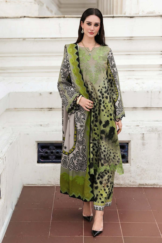 Unstitched 3 Piece Digital Printed Khaddar Suit With Digital Printed Khaddar Dupatta