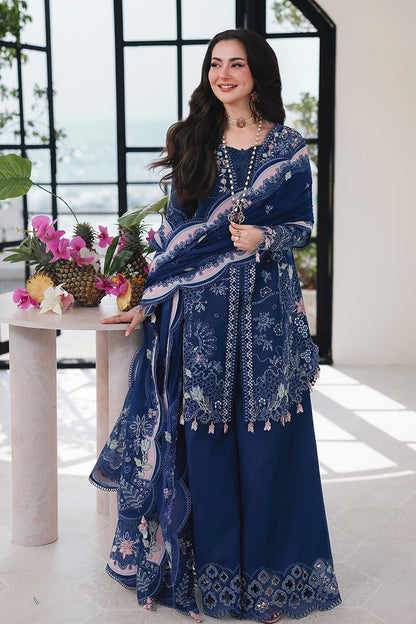 Unstitched 3 Piece Fully Embroidered Lawn Suit With Embroidered Shiffon Dupatta