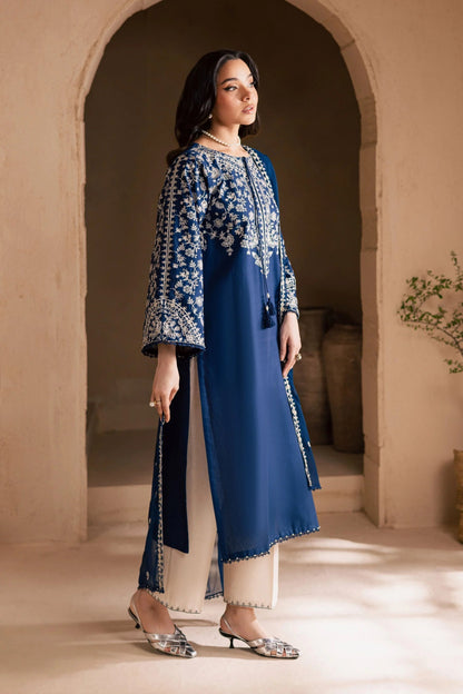 Unstitched 3 Piece Fully Embroidered Lawn Suit With Embroidered Shiffon Dupatta
