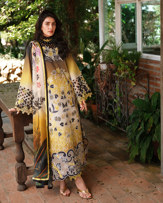 Unstitched 3 Piece Digital Printed Lawn Suit with Printed Lawn Dupatta
