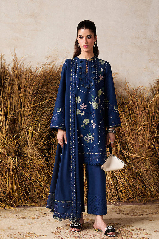 Unstitched 3 Piece Fully Embroidered Dhanak Suit with Dhanak Embroidered Dupatta