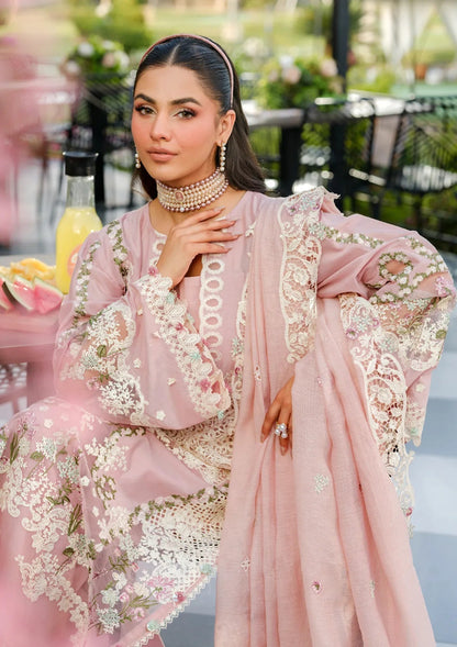 Unstitched 3 Piece Fully Embroidered Lawn Dress With Embroidered Cotton Net Dupatta
