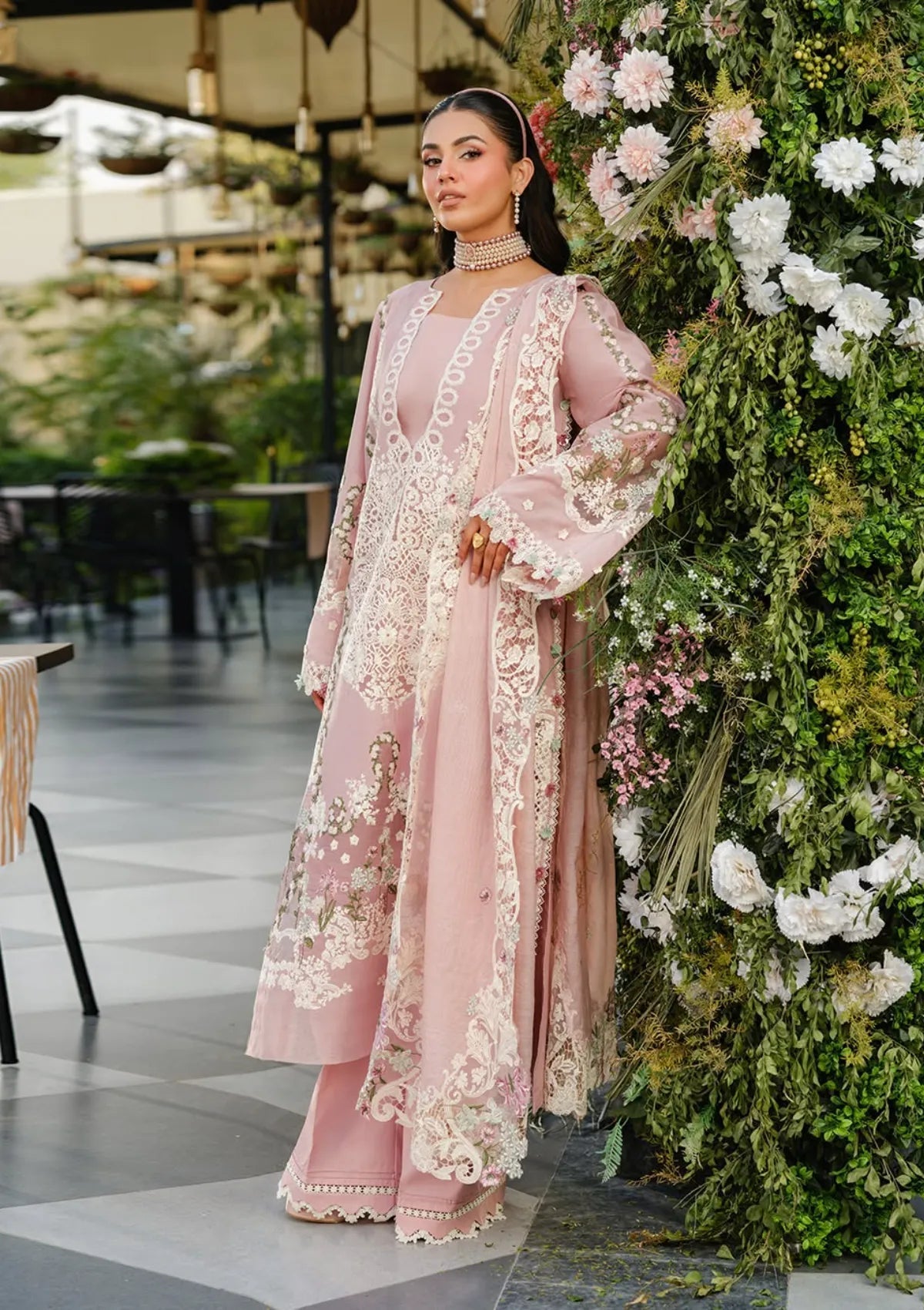 Unstitched 3 Piece Fully Embroidered Lawn Dress With Embroidered Cotton Net Dupatta