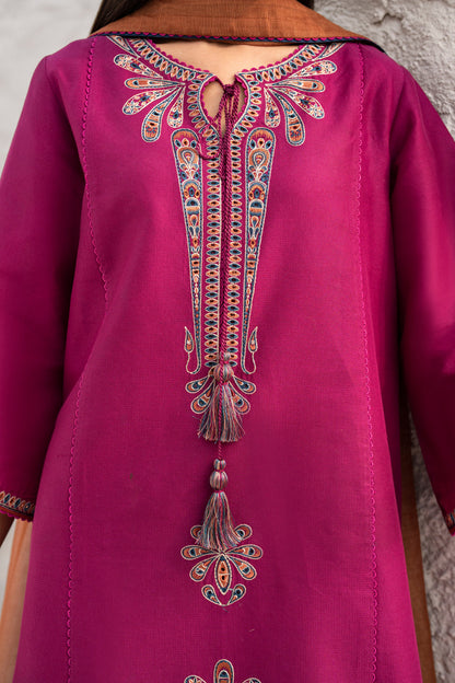 Unstitched 3 Piece Fully Embroidered Lawn Suit With Embroidered Shiffon Dupatta