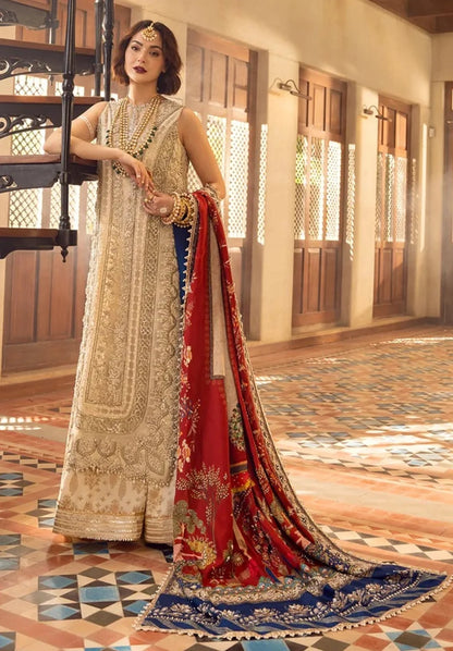 Unstitched 3 Piece Fully Embroidered Organza Dress With Embroidered Dupatta