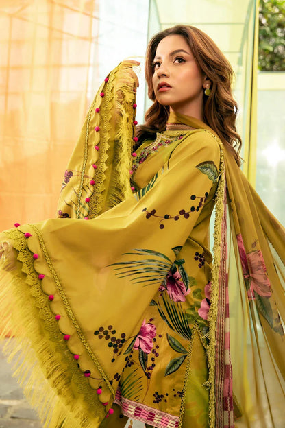 Unstitched 3 Piece Digital Printed Lawn Suit with Printed Lawn Dupatta
