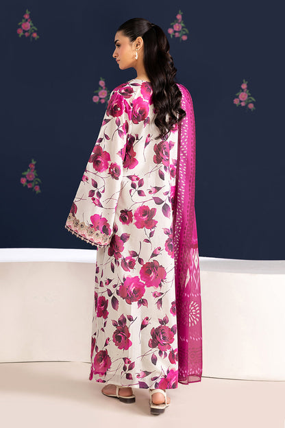 Unstitched 3 Pec Digital Printing & Embroidered Lawn Suit With Printed Lawn Dupatta