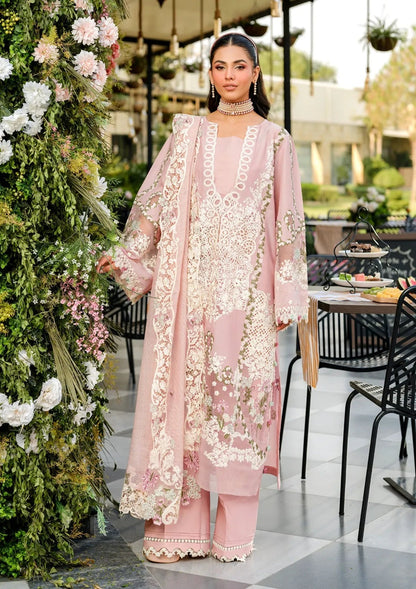 Unstitched 3 Piece Fully Embroidered Lawn Dress With Embroidered Cotton Net Dupatta