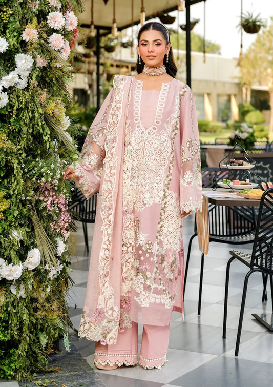 Unstitched 3 Piece Fully Embroidered Lawn Dress With Embroidered Cotton Net Dupatta