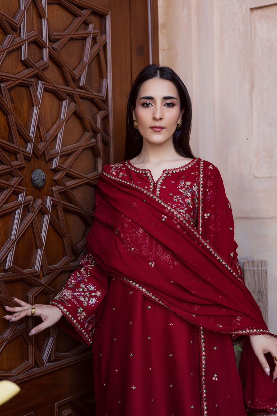 Unstitched 3 Piece Fully Embroidered Lawn Suit With Embroidered Chiffon Dupatta