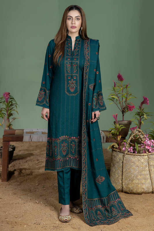 Unstitched 3 Piece Fully Embroidered Lawn Suit with Embroidered Lawn Dupatta